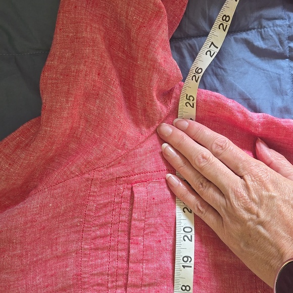 Chico's Linen Lightweight Jacket Size 4 Light Red/Pink - Picture 6 of 7